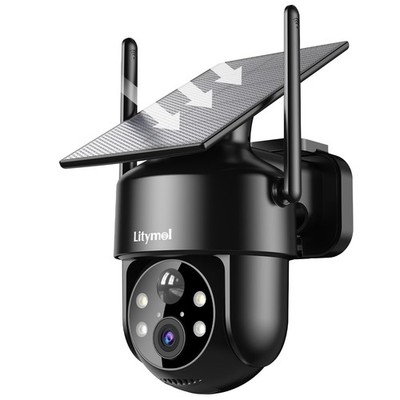 LITYMOL 2K 360° View Solar Security Cameras Wireless Outdoor, 2.4g