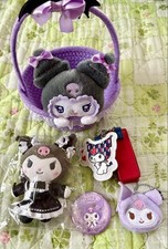 Sanrio Kuromi Set  Plush, Lip Case, Charm, Keychain, Badge, Unused
