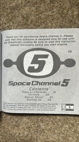 Space Channel 5 Dreamcast Manual ONLY Replacement Instruction Booklet