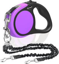 Double Retractable Dog Leash for Two Dogs Up to 50 lbs - 16 ft Coupler Leashes f