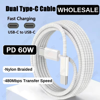 For iPhone15 16 16e 17 Samsung USB-C to USB-C Fast Charger Cable Type C Cord Lot