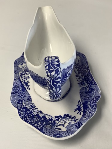 Spode Blue Italian Gravy/Sauce Boat and Saucer - Picture 3 of 8