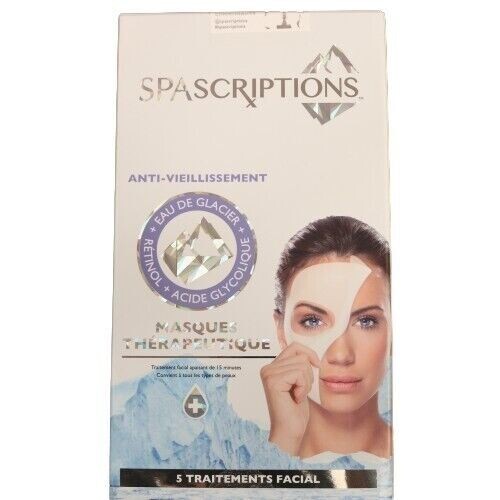 3 Pack Spascriptions AntiAging Spa 5 Mask, 3 x 5 = 15 Facial Mask