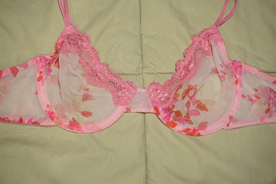 Calvin Klein Sheer Unlined Demi Underwire Bra Size 32 C - Image 3 of 4