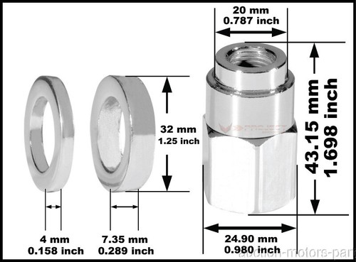 Wheel Studs Installer Tools Nut Kits For Nissan Micra m12x1.25 Year 2015-2017 VP - Foto 5 di 5