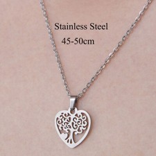 Collana Catenina Ciondolo ALBERO DELLA VITA Cuore Argento Portafortuna Donna 