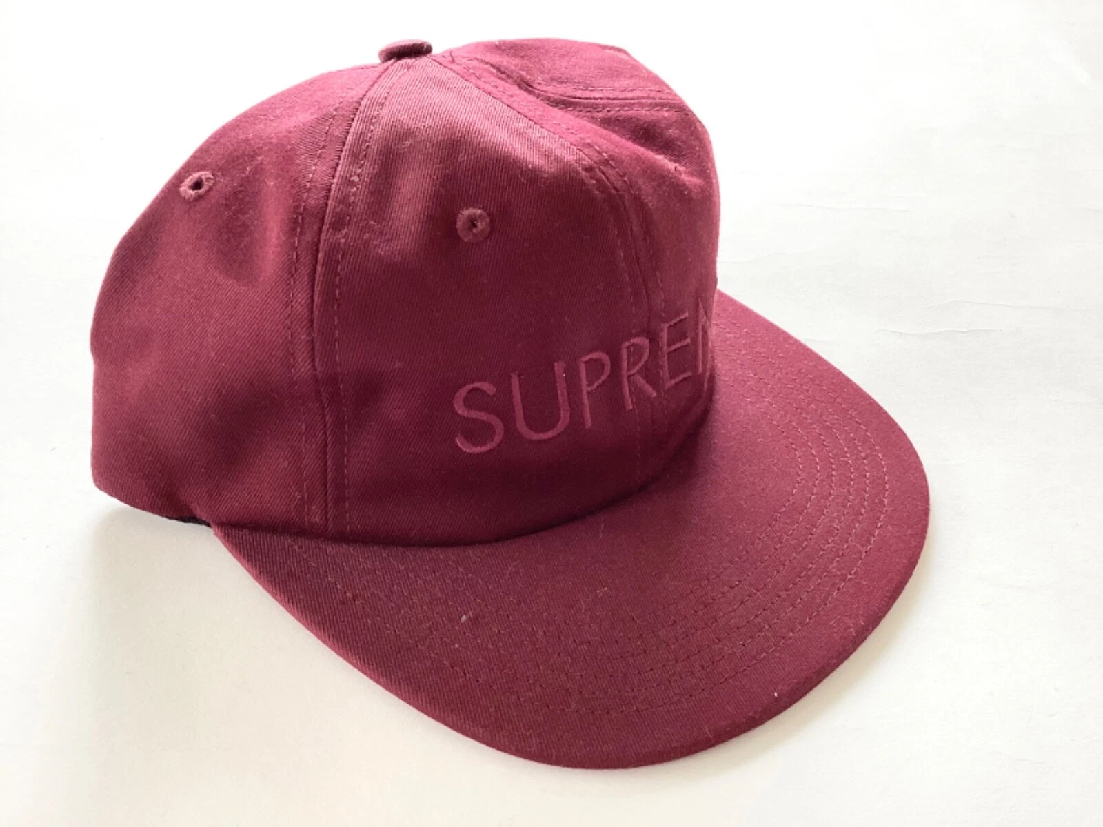Casquette chapeau Supreme Tonal Logo 6 panneaux Bourgogne 2015FW