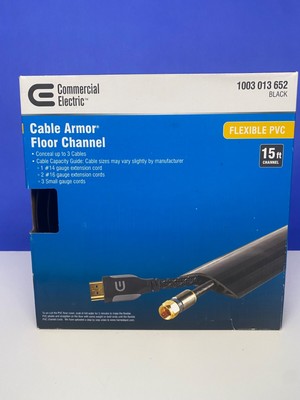 Commercial Electric Cable Armor Floor Channel Flexible PVC 15FT Black *New*