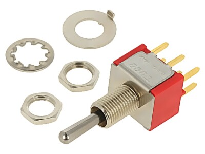 1-1825139-6 Schalter: Hebelschalter Pos: 3 DP3T (ON)-OFF-(ON) 002A/20VAC TE Con