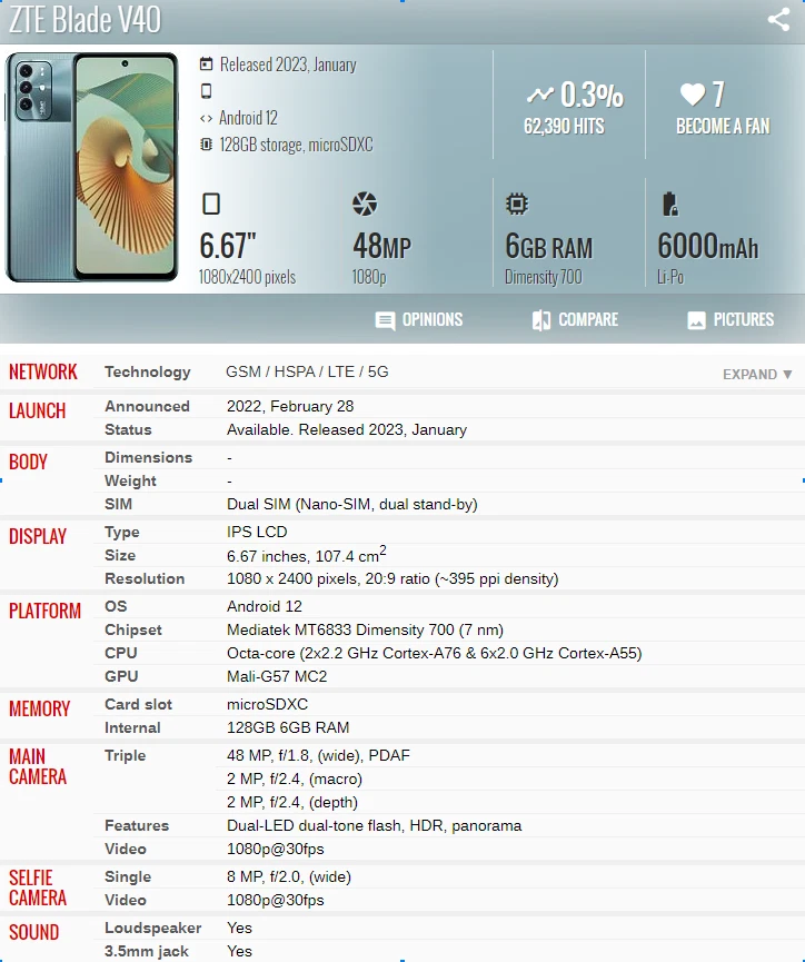 Conjunto digitalizador pantalla táctil pantalla LCD inteligente A7040 para ZTE Blade V40 reemplazo Foto 4 de 4