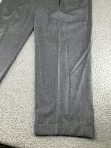 Vintage Hart Schaffner Marx Dress Pants Mens 40R Gray Check Wool Pleated 40x31 - Picture 5 of 22