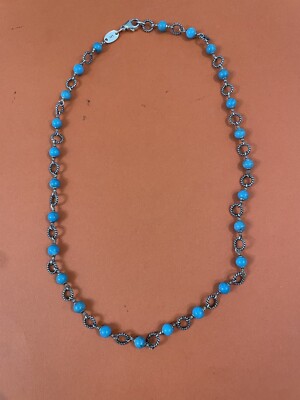 James Avery Retired Silver Twisted Santorini Turquoise Beaded