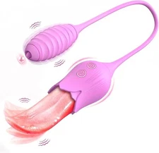 Licking Tongue Vibrator, Vbrating Rose Sex Toy for Women COS095