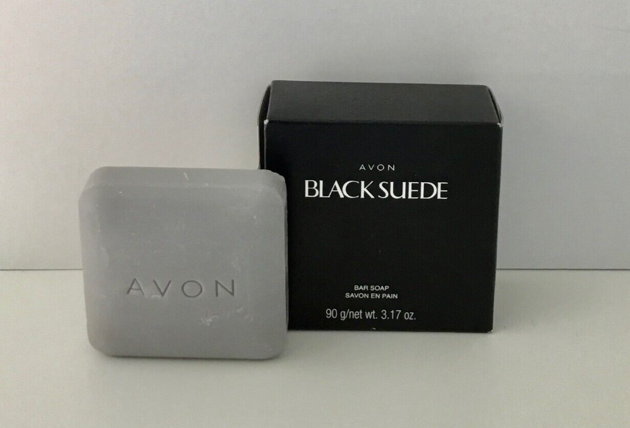 in Box Avon Men's Black Suede Cologne Fragranced Bar Soap 3.17 oz for