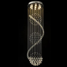 9-LED Spiral Rain Drop Ceiling Light Pendant Lamp Fixture Pendant Light