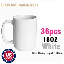 36 Pack 15OZ Sublimation White Ceramic Mug Blanks Coffee Cup Mug Blank with Box