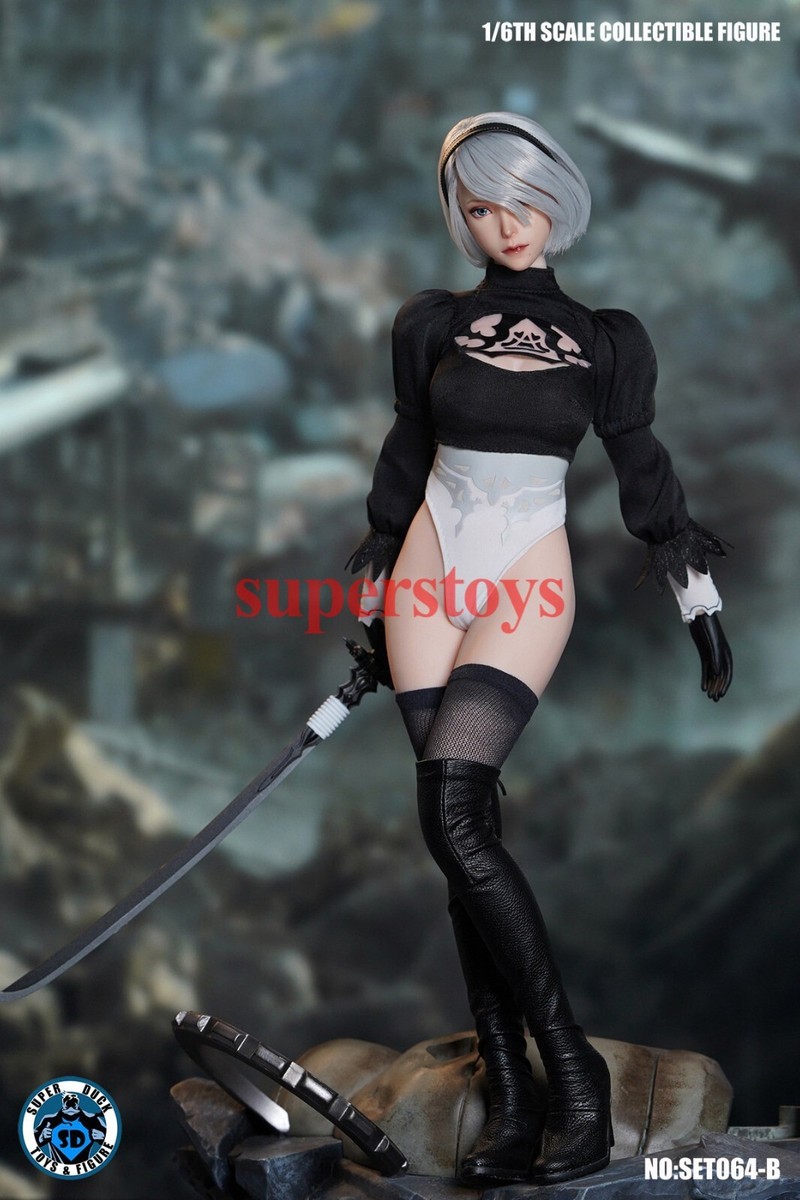ニーア 2B (SUPER DUCK 1/6 SET064A)と素体とおまけ Super Duck 1/6 Set064a Nier Automata 2b Girl Yorha Head