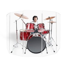 Drum Shield Acrylic Drum Screen, Five Panels 2ft x 5ft w/ Living/Plastic Hinges