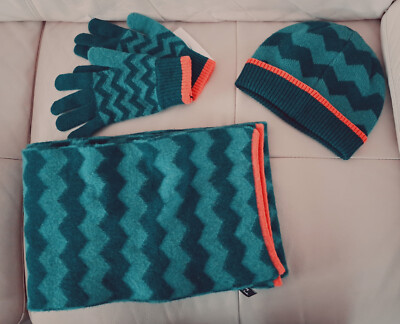 Paul Smith Set Scarf, Hat, Gloves 100% Lamb Wool