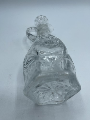 Vintage Cruet Bottle / Perfume  / Clear Glass with Stopper no seal / 8” - Picture 5 of 5