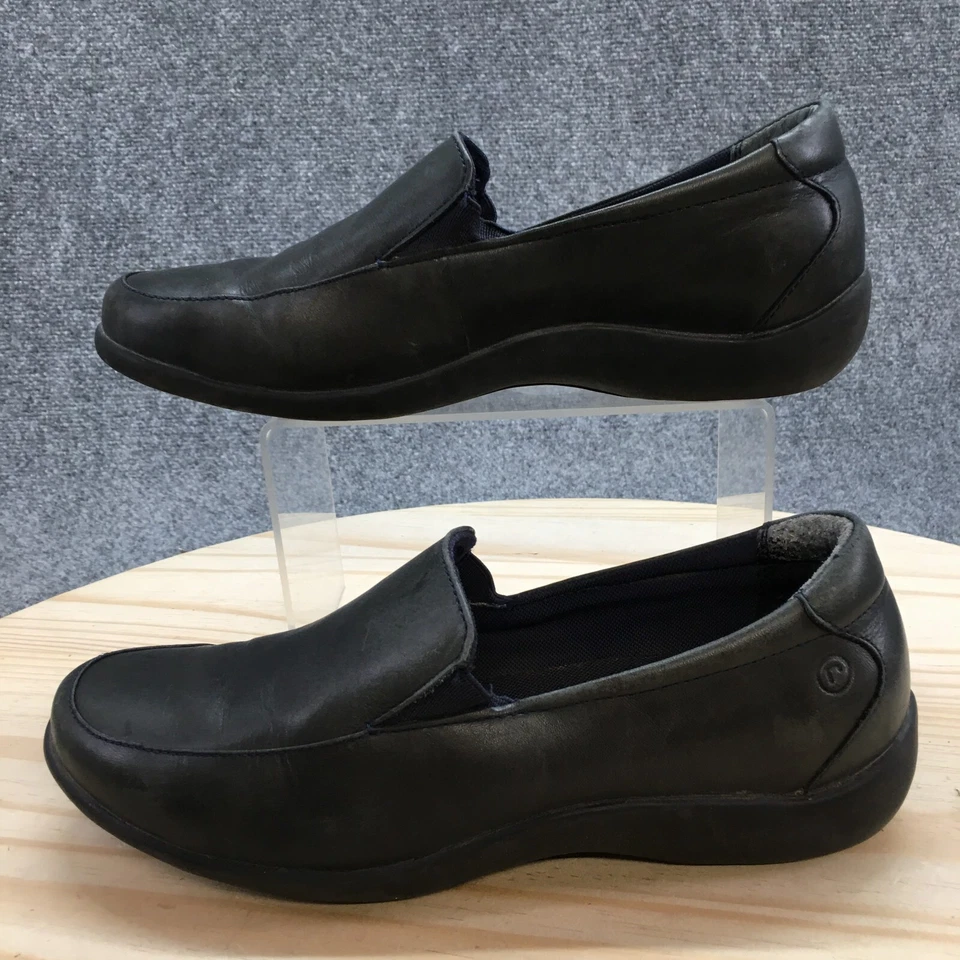 Zapatos Rockport para mujer 9 M informales sin cordones mocasines planos APW3059L cuero negro Foto 2 de 4