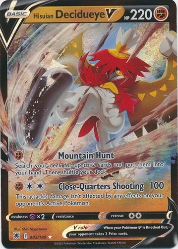 Hisuian Decidueye V 083/189 Ultra Rare Astral Radiance Pokemon TCG