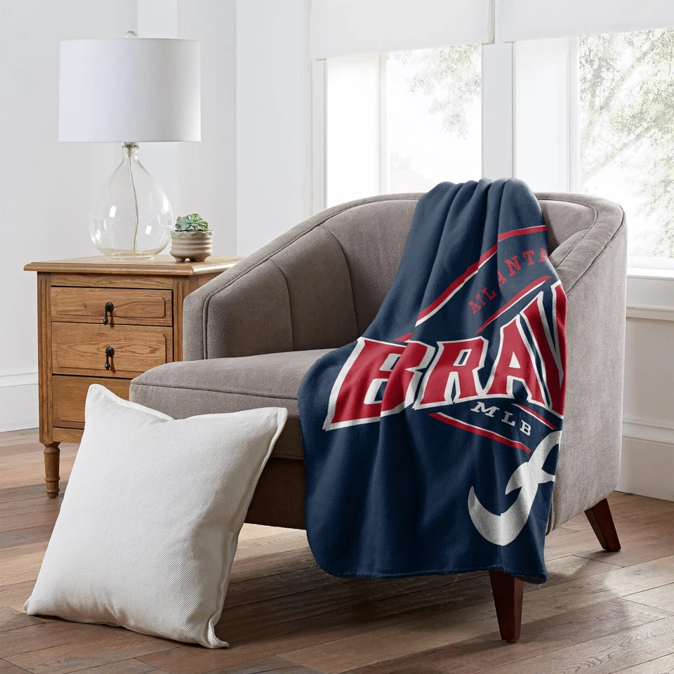 Nueva manta polar suave Lt Wt 50" X 60" campaña MLB Atlanta Braves Foto 4 de 4