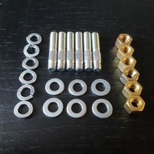 Classic Mini Manifold Studs, Washer & Nuts, Inlet Exhaust Zinc A Series Rover