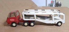 Vintage Red & White Tonka Truck Car Carrier Hauler Transporter