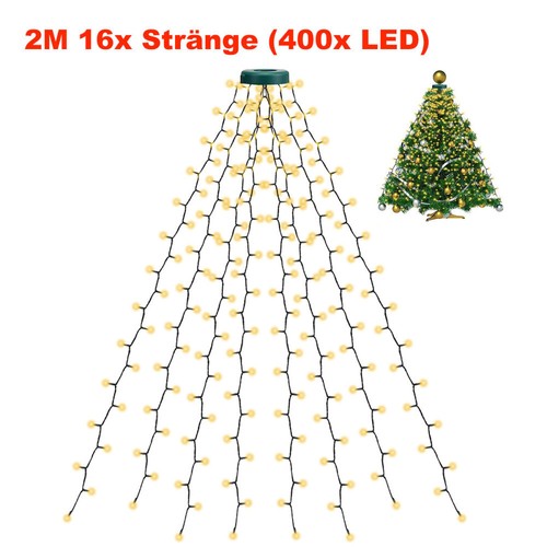 280/400 LEDs Weihnachtsbaum Lichterkette Tannenbaum Beleuchtung In&Außen Deko DE - Bild 17 von 18