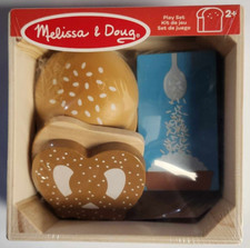 Melissa Doug Kids Food Groups Wooden Food Play Set Rice, Bread, Buns Pretzel