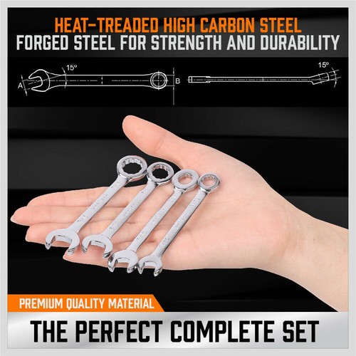 20Pc Mini Spanner Set Metric & SAE Small Wrenches Combination Storage Bag Stubby - Picture 6 of 9