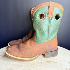 Durango Lil Rebel Pro Big Kids Western Boots Size 3 M Brown  Teal Leather