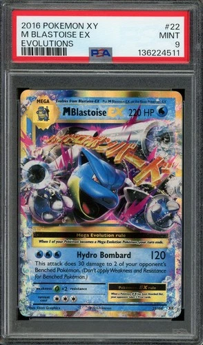 Pokemon TCG XY Evolutions #22 M Blastoise ex PSA 9 MINT