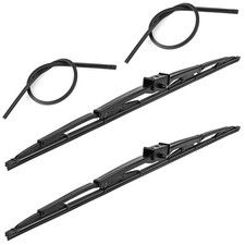 24" Heavy Duty Windshield Wiper Blade Pair with Wide Saddle Mount for Motorho...