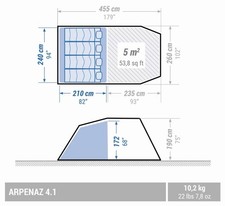Decathlon Quechua Arpenaz 4.1 - 4 person Family Camping Festival Waterproof Tent