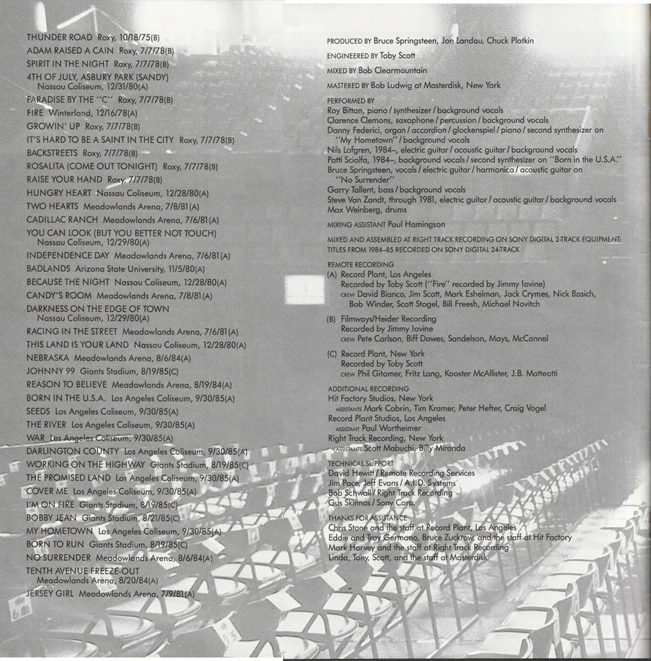 Live/1975-85 Bruce Springsteen & The E Street Band 1986 – Europe 5 x Vinyl - Bild 3 von 4