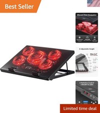 Whisper-Quiet Laptop Cooling Stand with 5 Fans for Optimal Performance - Red