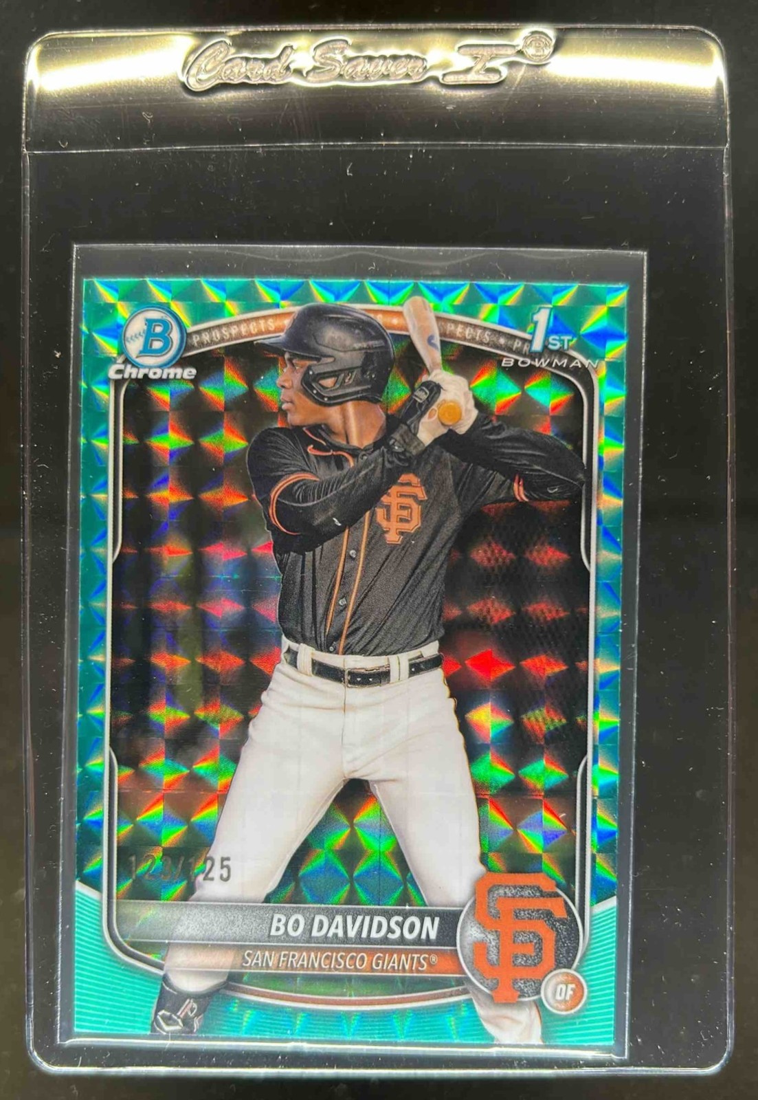 2025 Bowman Chrome Bo Davidson Aqua Geometric Refractor 1st Prospect #/125