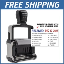 Professional Self-Inking Stamp with Date & Phrases