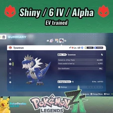 Tyrantrum Pokemon Legends ZA ❗❗  Alpha ❗❗  Shiny 6 IV🟢 Battle Ready ⚫ EVs