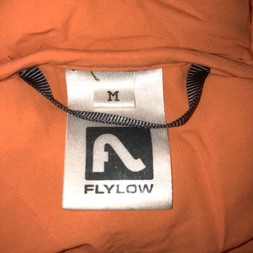 Flylow Mens Brown Orange Half Zip Insulated Puffer Jacket Hooded Size Medium image 2