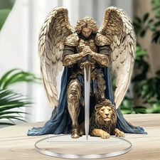 Archangel Michael Statue Religious Home Office Desktop Decor Father's Day Gift