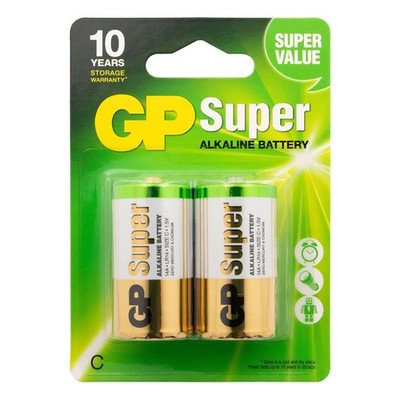 2x GP Super Alkaline Batterie C Baby im Blisterpack (2 Stück)