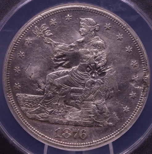 1876-S Trade Dollar ANACS XF40 Details Heavily Chopmarked