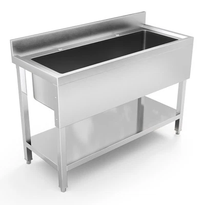 WALLPAPER-MASTER Large Catering Sink Commercial Kitchen Sink Stainless Steel Single Bowl Washing