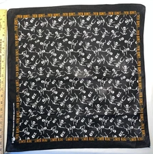 Vintage Them Bones Skeleton Skull Bandana Handkerchief 100% Cotton RN# 13962