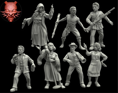32mm Investigators Set 5 (TGM-7 Resin) Adaevy Creations Cthulhu