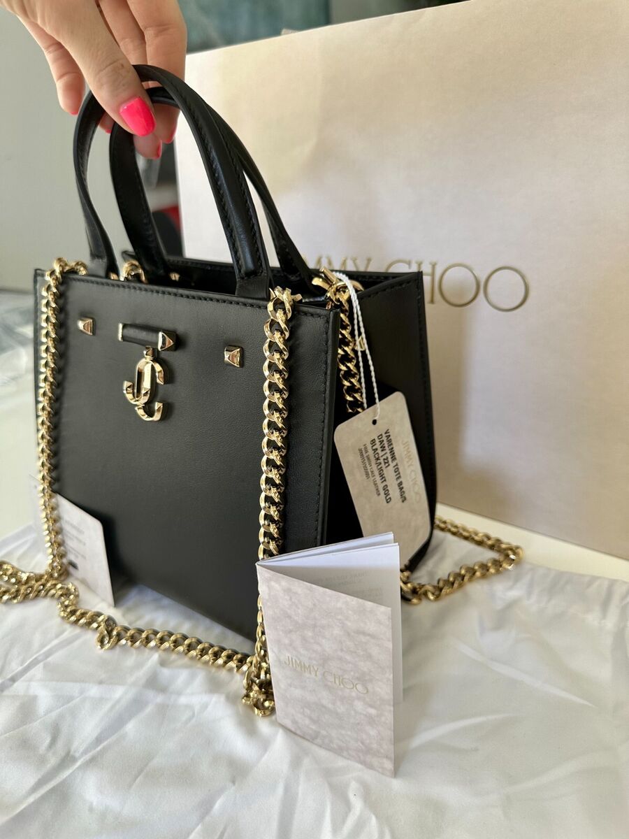 Jimmy Choo Varenne Tote Bag SMALL Black | eBay Jimmy Choo Varenne Tote Bag SMALL Black | eBay