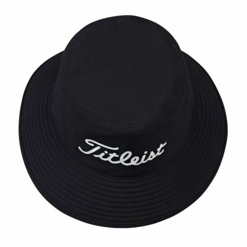NEW! Titleist [M/L] Men's StaDry Waterproof Bucket Golf Hat/Cap-Black/White - Afbeelding 1 van 2